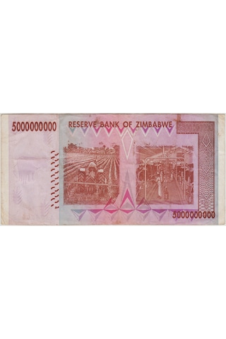 Zimbabve 5 Milyar Dolar 2008 Çok Temiz.