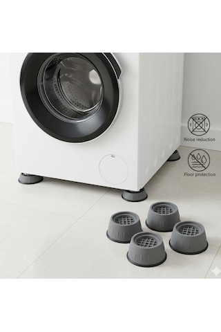Titreşim Önleyici Çamaşır Makinesi Ayak Pedi - 4 Lü Set Kaymaz - Sessiz - Zemin Koruyucu Çok Renkli