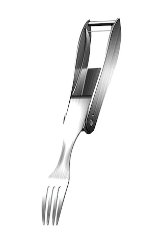 Homyl 2'si 1 Arada Karpuz Çatal Dilimleyici Meyve Kesici Gümüş