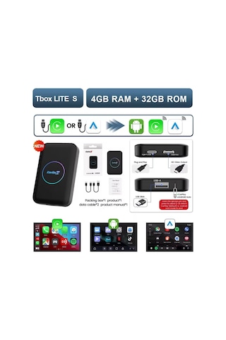 Carlinkit Tbox Lıte S 4gb Ram 32gb Rom Kablosuz Carplay & Android Auto Youtube Netflix Video Oynatma Diğer
