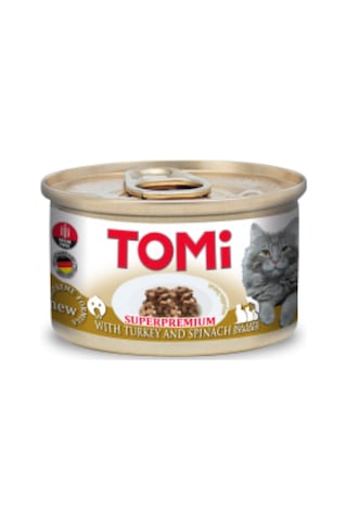 Tomi - 504 - Kedi Hindili Ispanaklı Yaş - Csmo-tex - Mama 85g