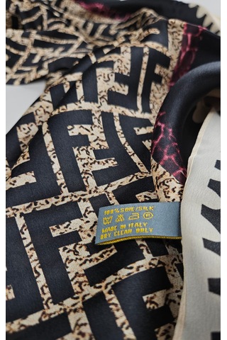 Miorel Scarfs Premium Yeni Sezon F Desen İpek Vual Şal Silk Scrafs Shawl Hijab Siyah