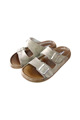 Esem 3769-0001 Erkek Tokalı Yazlık Comfort Terlik Vizon Siyah