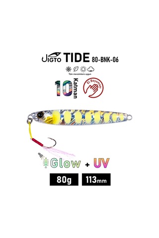 Jig, Zoka, Suni Yem, Uv Metal Jig, 80gr 11cm Jıgto Tide 80