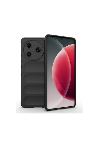 Goocamp Tecno Spark 30 Pro Kılıf Esnek Tpu Oyuklu Arka Yüzey Tasarımlı Etnik Silikon Lacivert