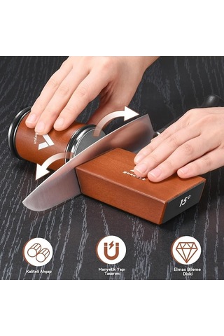 Maoyaya Rulo Profesyonel Bıçak Bileme Aleti - 15/20 Manyetik Açı, Elmas Taşlama Diski, Endüstriyel