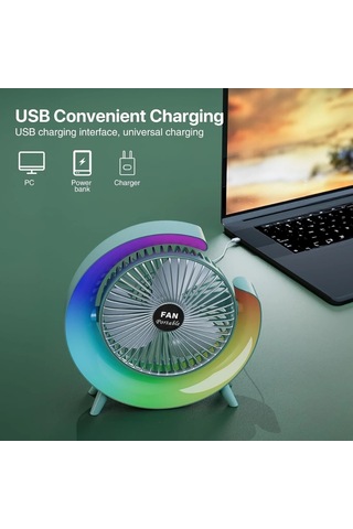 Divex Renkli 3 Modlu Taşınabilir Masaüstü Fan Yeşil Pv-16
