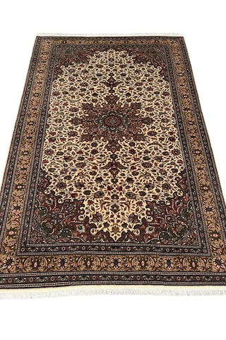El Dokuma Sıfır Bünyan Halısı 200x296 Krem Kahve Yeşil %100 Yün Halı