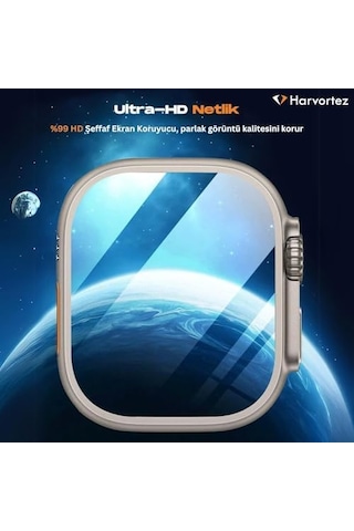 Apple Watch Ultra 2, Ultra 49mm İle Uyumlu, 49mm Ekran Koruyucu, Kolay Hizalama Çerçevesi İle Kurulum, Su Geçirmez, Uhd Temperli Cam, Watch Screen Protector, Otomatik Hizalama Aparatlı