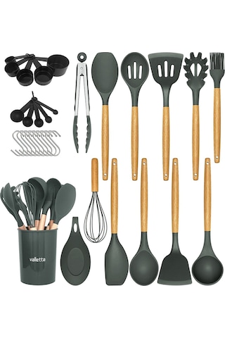 Valletta Mikla Isıya Dayanıklı 33 Parça Silikon Spatula Seti Gri