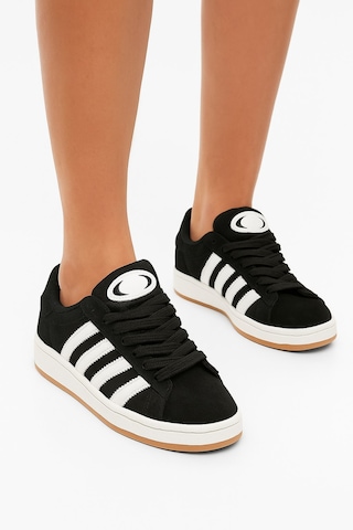 Unisex Günlük Spor Ayakkabı Kaymaz Yumuşak Taban Rahat Bağcıklı Sneaker 473 Siyah Beyaz