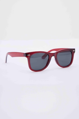 Unisex Minimalist Tasarım Kırmızı Şeffaf Çerçeveli Güneş Gözlüğü-31207 Çok Renkli