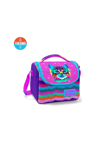 Coral High Kids Mor Pembe Kedi Desenli Thermo Beslenme Çantası 11859