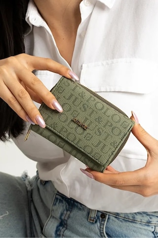Just Polo Kadın Bol Kartlık Ve Kağıt Para Bölmeli Bölmeli Fermuarlı & Kapaklı Cüzdan Shopper Yeşil