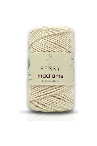 Premium Koton Pamuk Makrome İpi Ekru 2mm Cotton Zincir Makrome Çanta İpi Supla İpi Koton İp