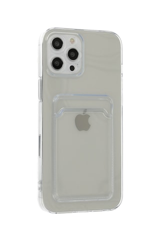Apple iPhone Uyumlu 12 Pro Max Kılıf Kart Şeffaf Silikon - Şeffaf Şeffaf