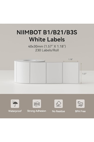Lexroo B1 Etiket Bandı B21 Kendinden Yapışkanlı Etiketleme Bandı 1.5" X 1.2" Termal Etiket Baskı Diğer