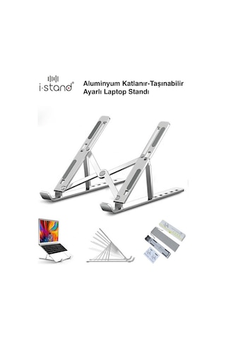 i-Stand Alüminyum Katlanabilir Taşınabilir  Ayarlı Laptop Standı