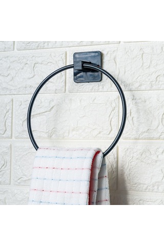 Zmc Bilişim Kendiliğinden Yapışkanlı Siyah Paslanmaz Metal Yuvarlak Havluluk Çok Renkli