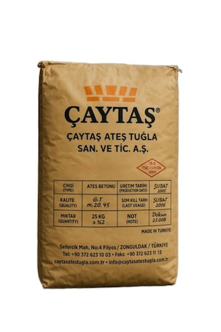 Çaytaş Ateş Betonu Refrektar Harcı 5 Kg - 50 Alümina 1,300 İla 1,650 Derece İçin Uygundur