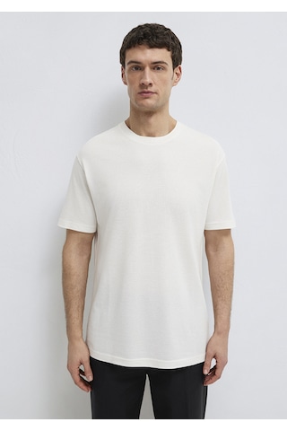 Mavi - Soft-premium Ekru Tencel Liyosel Karışımlı Tişört 0613468-70057 Ekru