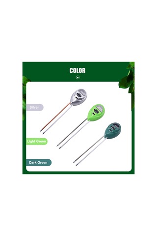 Xiyyadms Toprak Ph, Nem Ve Işık Yoğunluğu Testeri - Üçlü Fonksiyonlu Bahçe Bitki Bakımı Aleti - Gümüş