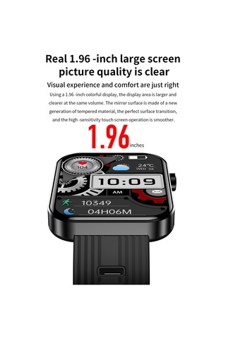 Teltree 1.96" Bluetooth 5.0 Ip67 Su Geçirmez Kare Akıllı Saat (İthalatçı Garantili)