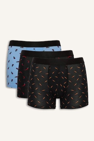 Defacto Regular Fıt Sebze Baskılı 3lü Boxer G9379ax26spbk81 Siyah-bk81