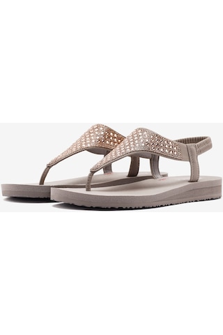 Skechers Meditation - Rockstar Kadın Bej Sandalet 119770 Tpe Bej