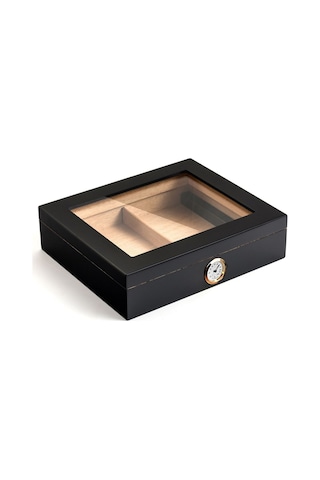 Falconetti Siyah Camlı Kısa Humidor Puro Kutusu rc06sy