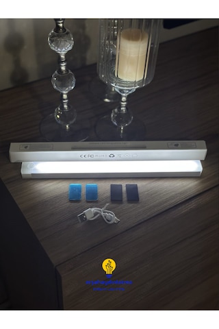 Hareket Sensörlü Şarjlı Led Lamba 30 Cm Beyaz Renk