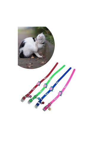 M M Çıngıraklı Zilli Sevimli Renkli Slikon Kedi Köpek Boyun Tasması