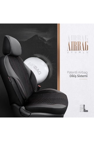 Advanced Design Özel Tasarım Premium Deri-Keten Ekstra Destekli Universal Oto Koltuk Kılıfı Tam Set