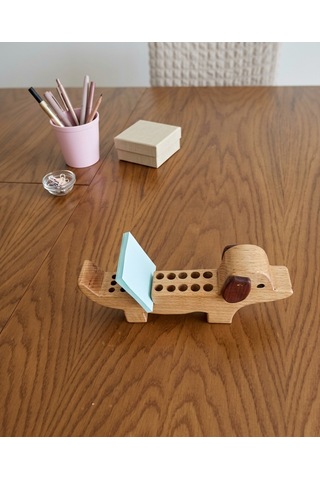 Ahşap Köpek Kalemlik Organizer