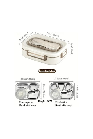 Pazly Paslanmaz Çelik Kahverengi İki Kareli Bento Set, İzolasyonlu Sızdırmaz, Mikrodalga Uygun, Çatal Kaşık Hediyeli Altın, Guangdong, Çin İmalatı Altın