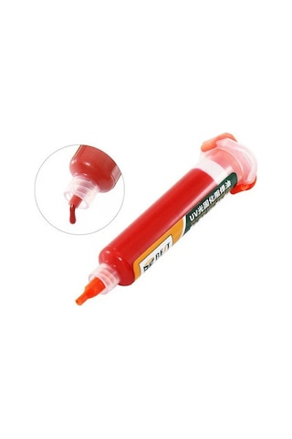 Uv Mor Işıkla Kürleme Boyası Lehim Maskesi Uv Boya 10cc Kırmızı