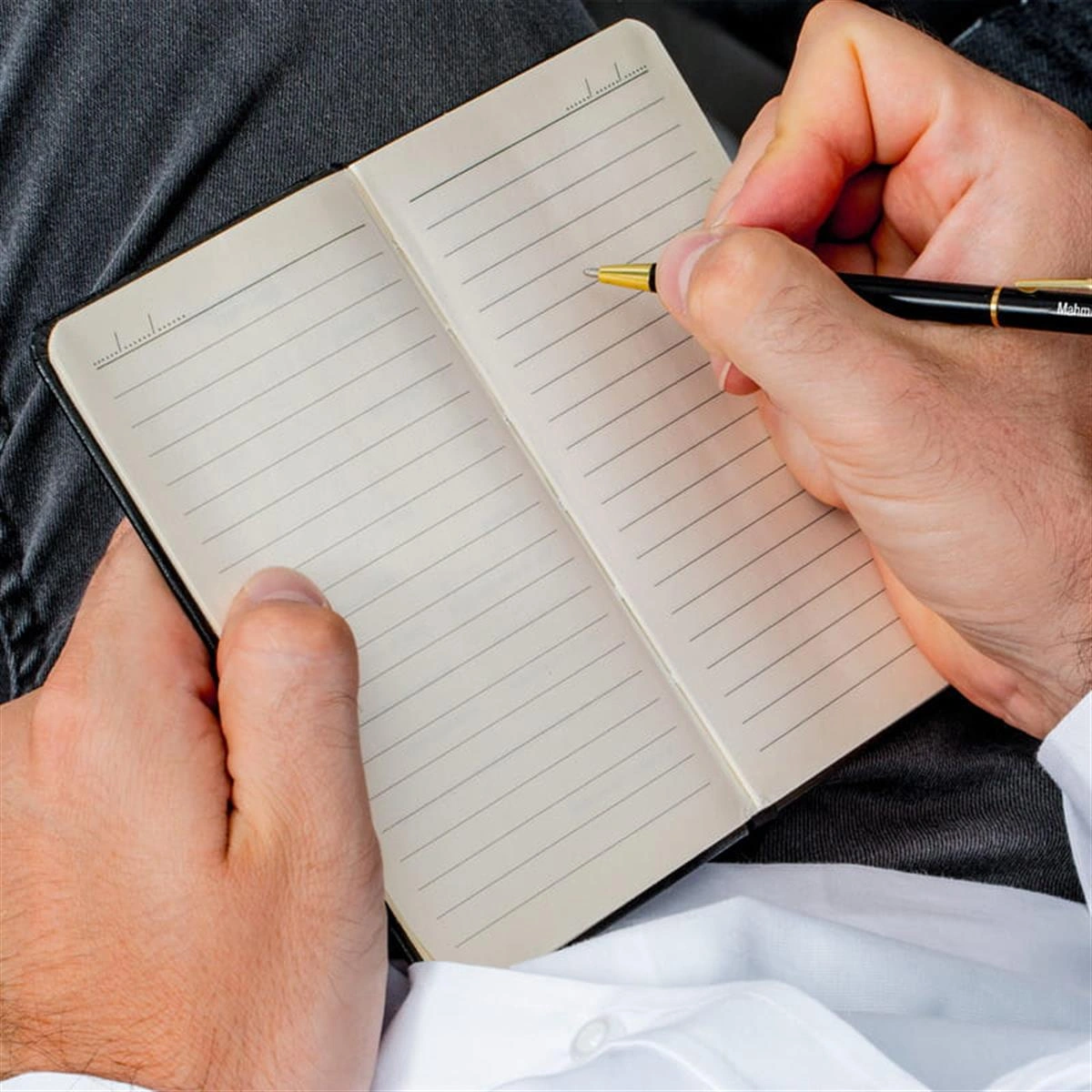 Kişiye Özel Fotoğraflı Ve İsim Baskılı Deri Not Defteri Öğretmenler Günü Hediyesi Siyah