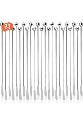 Yunboo Çelik Paslanmaz Çok Amaçlı Karıştırıcı Çubuklar: Kahve, Kokteyl Ve İçecekler İçin Dayanıklı, Hijyenik Ve Verimli Gümüş