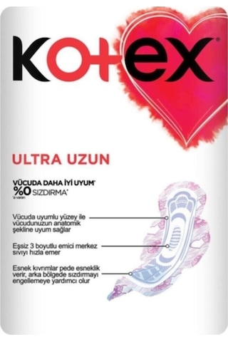 Kotex Ultra Hijyenik Ped Ultra Uzun 8 x 18'li