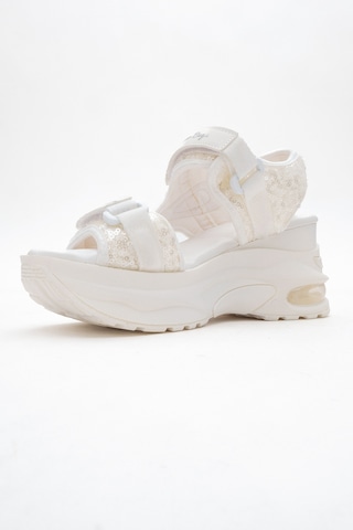 Luvishoes Luvi Shoes Arthur Beyaz-beyaz Payet Bantlı Kalın Taban Kadın Spor Sandalet Beyaz - Beyaz
