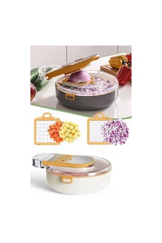 Rende Seti Vegetable Cutter Pro Rende Sebze Doğrayıcı Dilimleyici Hazneli Soğan Küp Kesici Dicer Çok Renkli