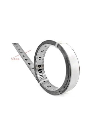 Gümüş-ileri-kendinden Yapışkanlı Mezura Paslanmaz Çelik Tezgah Cetveli Yapışkan Destekli Mezura Metrik Ölçekli Paslanmaya Dayanıklı Dayanıklı Cetvel