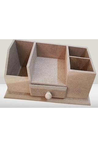 Hobi Adn Dekoratif Kalemlik Tek Çekmece Ahşap Mdf Ham Cnc Kesim Model El Yapım