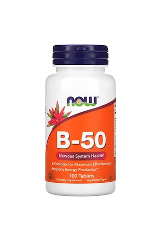 Now Foods B-50 Choline İnositol Paba Nervous System Health 100 Tablet