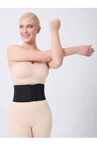 Serone Kısa Model Esnek Yapılı Bel Şekillendirici Spor Korse Siyah Renk Siyah