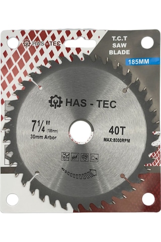 185 Mm Ahşap & Sunta Kesici Testere T.c.t Saw Blade Ø185x1.3x30 Mm 40t