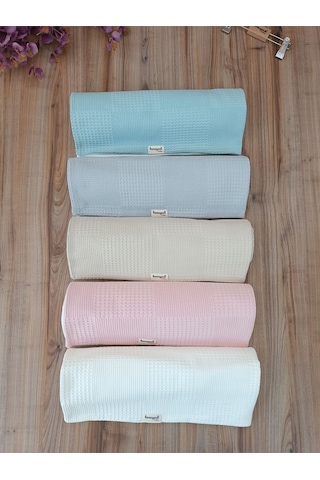 S.kahve Kız Erkek Bebek Battaniyesi Pike %100 Pamuklu Doğal Organik Uyku Çift Taraflı Örtü 86x86cm Sütlü Kahve