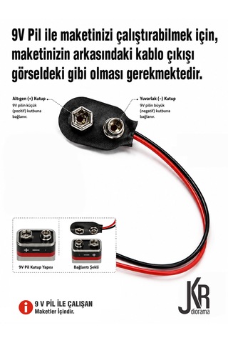 9v Kare Pil 9v Pil İle Çalışan Maketler İçindir