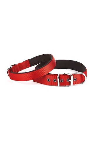 Doggie Konfor Seri Dokuma Köpek Boyun Tasması 5x60-70 CM Kırmızı