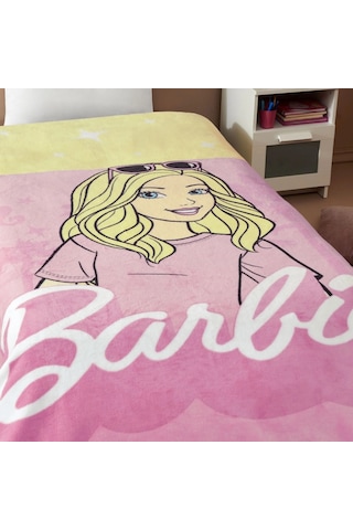 Taç Tek Kişilik Çocuk Battaniye 160x220 -barbie Girl Malibu Pembe Pembe